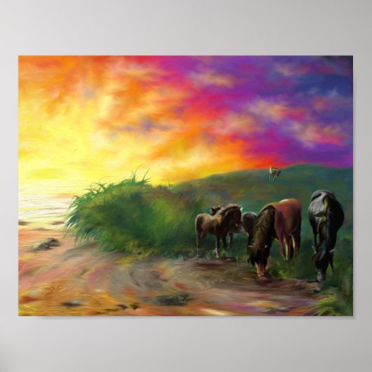Dartmoor Ponies Poster (Voorkant)