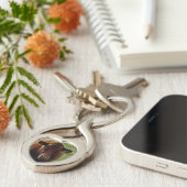 Dartmoor South Devon Cow Kijken Sleutelhanger (Zijkant)