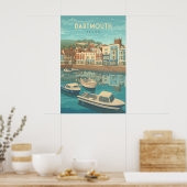 Dartmouth Devon Seaside Travel Poster (Cuisine)