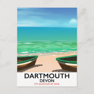 Dartmouth Devon strand poster Briefkaart