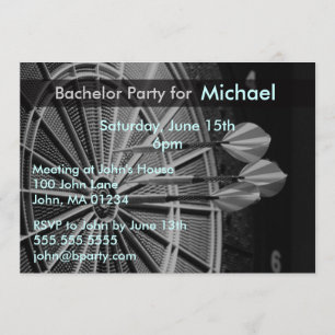 Darts Bachelor Fête Cartes d'invitation