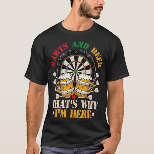 Darts Beer Funny voor Dart Player T-shirt (Voorkant)