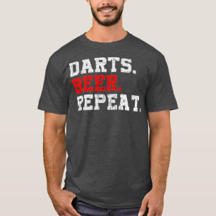 Darts Beer Herhaal Dart-Player Funny T-shirt