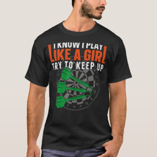 Darts Board Girl Vintage waarvan ik weet dat ik al T-shirt