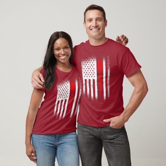 Darts Dart Arrow American Flag T-shirt (Unisex)