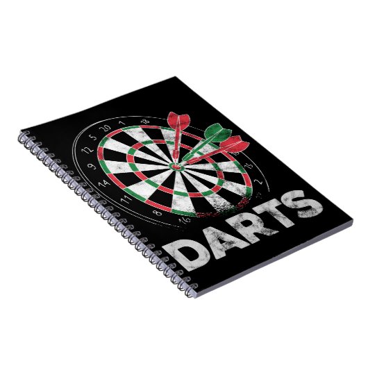 Darts Dartboard Bullseye Dart Player Notitieboek (Rechterzijde)