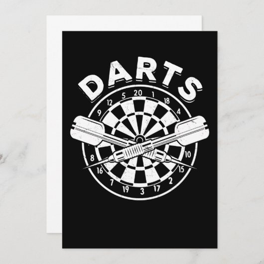 Darts Dartboard Mannen Dart Player 180 Retro Kaart (Voorkant / Achterkant)