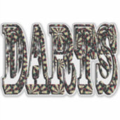 Darts Dimensionale Naam Logo, Sticker (Voorkant)