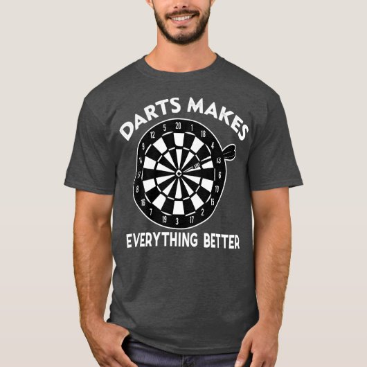 Darts Drink grappige Hobbies citeert kunstspeler T-shirt (Voorkant)