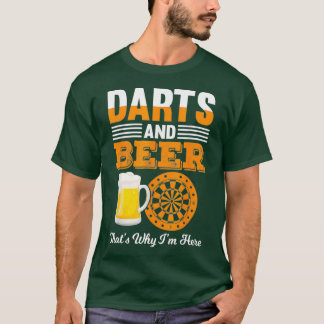 Darts en bier dat waarom ik hier grappig dart t-shirt