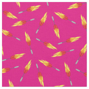 Darts Flaming Fly Game Sports Pink Girls Stof