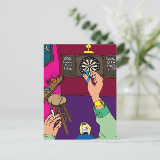 Darts Game Briefkaart (Staand voorkant)