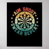 Darts grappige problemen met dartboard gericht poster (Voorkant)