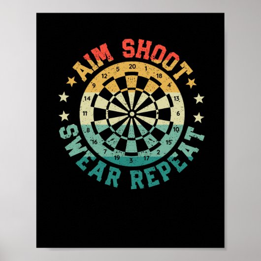 Darts grappige problemen met dartboard gericht poster (Voorkant)