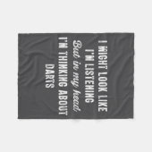 Darts In My Head Im Thinking About Funny  Fleece Deken (Voorkant (Horizontaal))