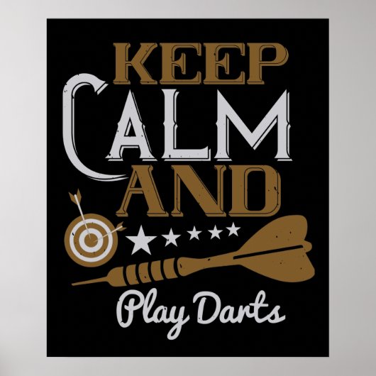 Darts - kalm houden en spelen poster (Voorkant)