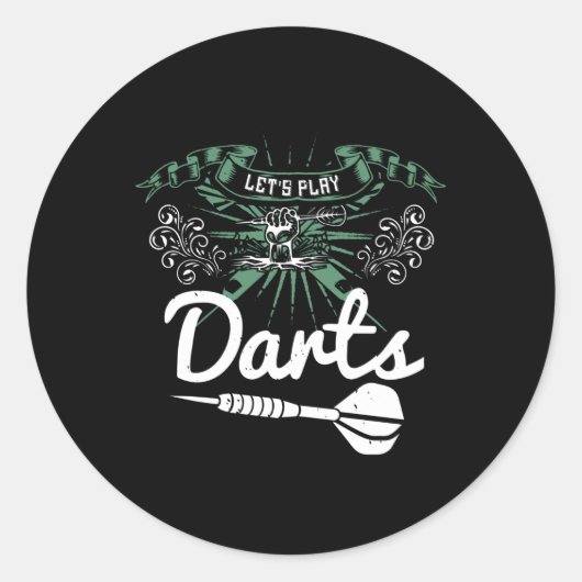 Darts - Laten we spelen Ronde Sticker (Voorkant)