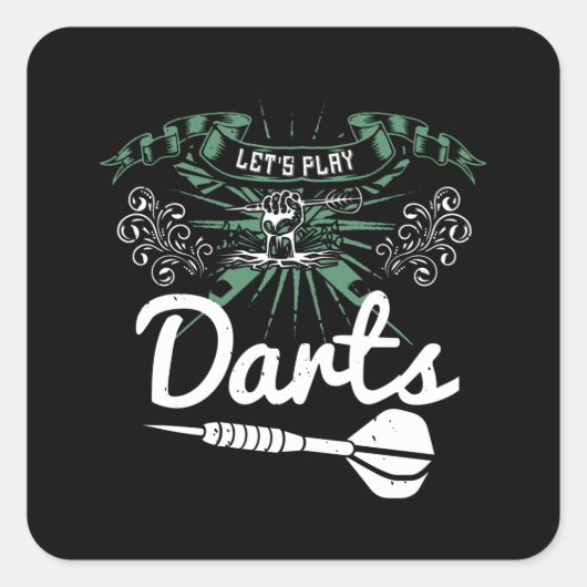 Darts - Laten we spelen Vierkante Sticker (Voorkant)