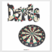 Darts Logo en dartboard, Sticker (Vel)