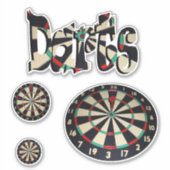 Darts-Logo en kunstborden, Sticker (Voorkant)