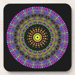 Darts Mandala - neon 2 Bier Onderzetter