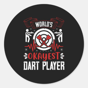 Darts - 's Werelds Okayest Dart Player Ronde Sticker
