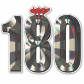 darts score 180, sticker (Voorkant)