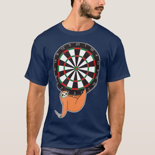 Darts Sloth Dartboard Regels Dart Scoren T-shirt (Voorkant)