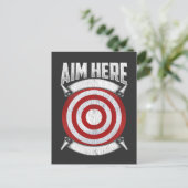 Darts-spelers Aim Bullseye Ax Throwing Target Briefkaart (Staand voorkant)