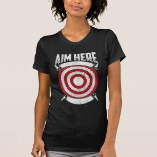 Darts-spelers Aim Bullseye Ax Throwing Target T-shirt