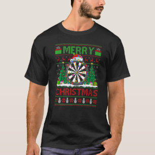 Darts Sport Kerstboom Lelijke Kerstman Darts Kers T-shirt