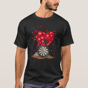 Darts Sports Lover Heart Shape Darts Valentine's D T-shirt