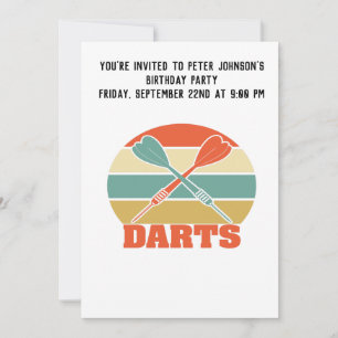 Darts Vintage Sunset Uitnodigingskaart Kaart