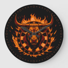 Dartscheibe Feuer Stier Bulle Spezialdesign Grote Klok