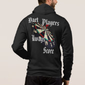 Dartspelers scoren altijd Logo en dartboard, Hoodie (Achterkant)