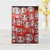 Daruma Dolls schilderij van Alfred Fox Kaart (Gele Bloem)