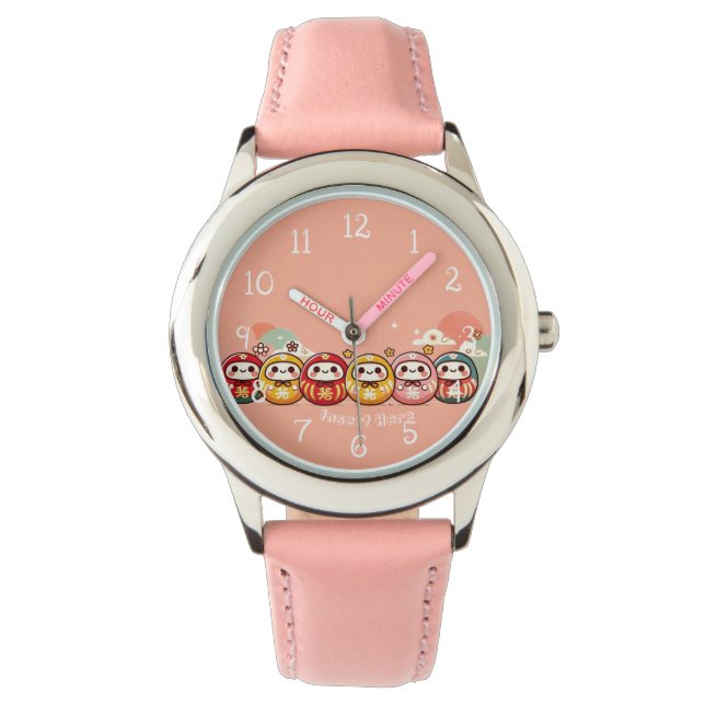 Daruma Kleuren gepersonaliseerd Horloge (Voorkant)
