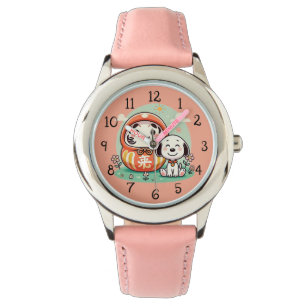 Daruma met schattige puppy horloge