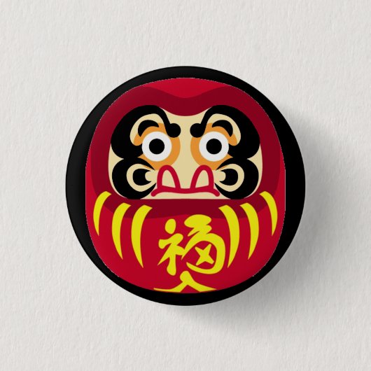 Daruma pin ronde button 3,2 cm (Voorkant)
