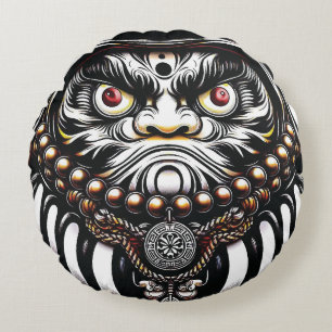 Daruma Pop Japanse Kunst Rond Kussen