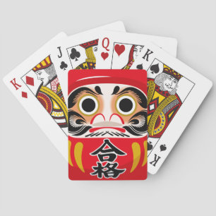 Daruma-pop (traditioneel Japans geluksbrengend voo Pokerkaarten