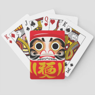 Daruma-pop (traditioneel Japans geluksbrengend voo Pokerkaarten
