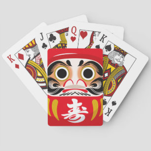 Daruma-pop (traditionele Japanse geluksbrenger) Pokerkaarten