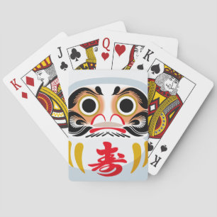 Daruma-pop (traditionele Japanse geluksbrenger) Pokerkaarten