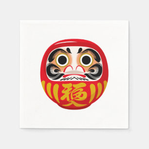 Daruma-pop (traditionele Japanse geluksbrenger) Servet