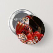 Daruma San Japanese Good Luck Dolls Ronde Button 5,7 Cm (Voorkant /achterkant)