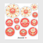 Daruma-variëteit Sticker (Vel)