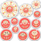 Daruma-variëteit Sticker (Voorkant)