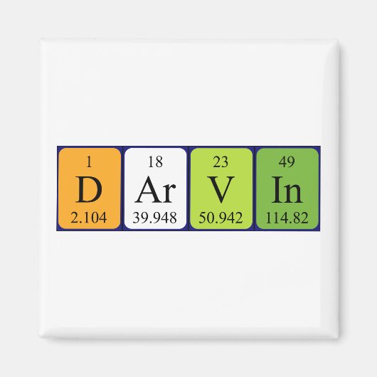 Darvin periodieke table name magnet magneet (Voorkant)