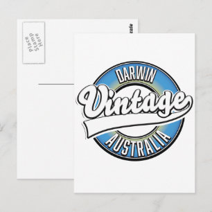Darwin australië Vintage logo Briefkaart